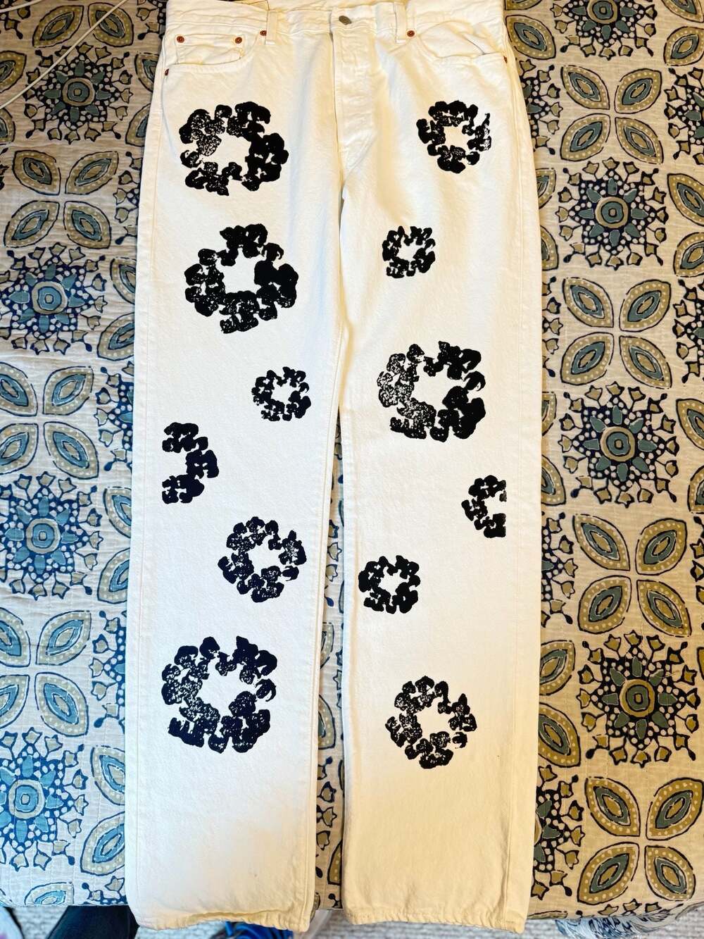Denim Tears x Levi's 501 Cotton Wreath Jeans White W36 L34